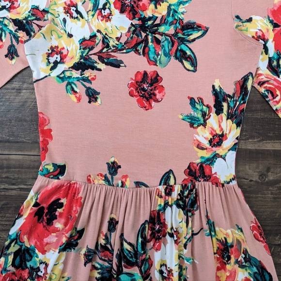 PinkBlush Maternity Pink Floral Maxi Dress - Picture 1 of 12